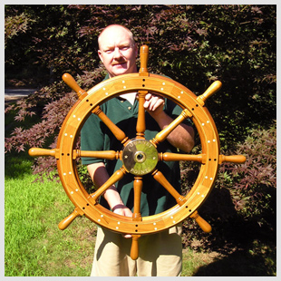 South Shore Boatworks’ Bob Fuller: building traditional steering wheels like this is a specialty.