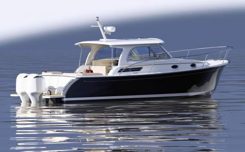 Back Cove Yachts introduces the Back Cove 34O. (Yes “O” is for outboard)