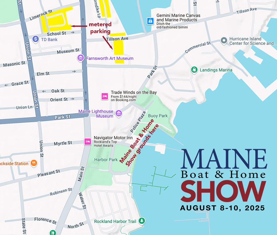 Map showing Harbor Park in Rockland, Maine