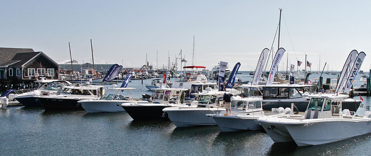Wide view of the Maine Boat and Home Show docks
