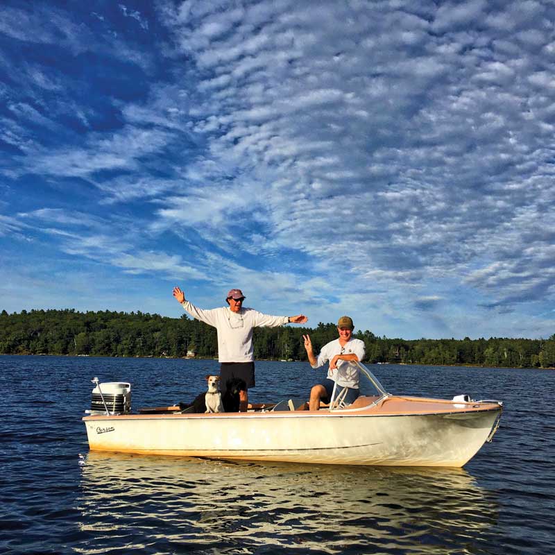 Affordable and practical, Corson runabouts—built in Madison, Maine—were extremely popular in the late 1950s and 1960s and could be considered Maine’s first fiberglass production boats. Photo by Polly Saltonstall