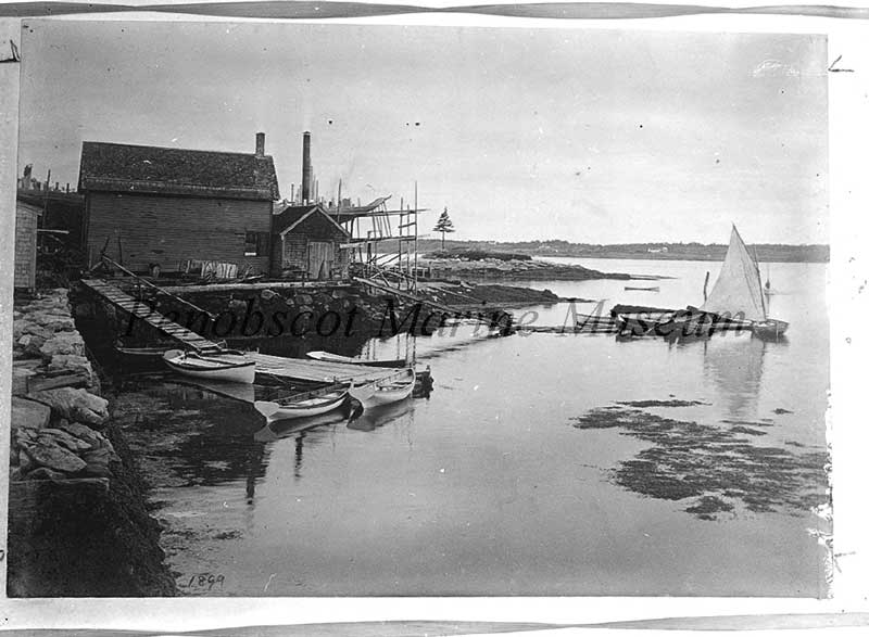 The Hodgdon family has been building boats in the Boothbay region since 1816, making them the country’s oldest boatbuilders still in existence. This image shows the yard around 1899.
Courtesy Penobscot Marine Museum