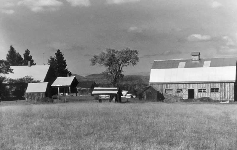 Florian and Lucille Yeaton’s farm in Mercer, Maine. Two years after Florian’s death in 1972, the old barn was replaced with this new one. Joseph family photo