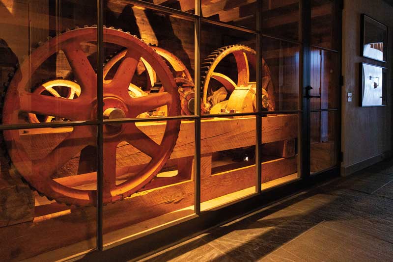 As part of the restoration, the original marine railway winch was preserved and put on display. In the early years it was powered by a capstan turned by oxen.