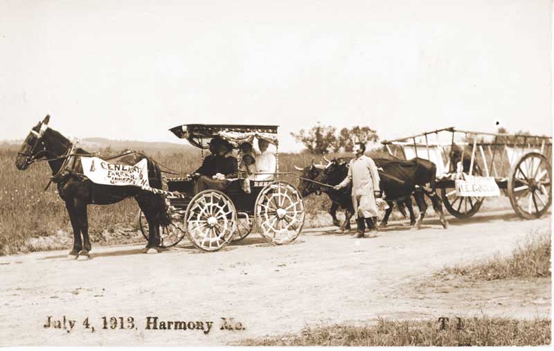 Wagons were a highlight of the 1913 Fourth of July parade in Harmony.
Courtesy of the Maine Historic Preservation Commission