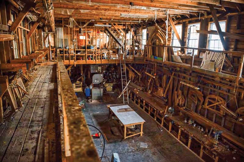 The boathouse as it looked in the 1980s when Bill Cannell built boats there. Image courtesy Mohr & Seredin Landscape Architects