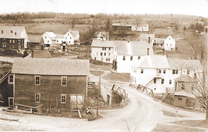 Foss chose a quiet day to capture this view of Harmony Village. Courtesy of the Maine Historic Preservation Commission